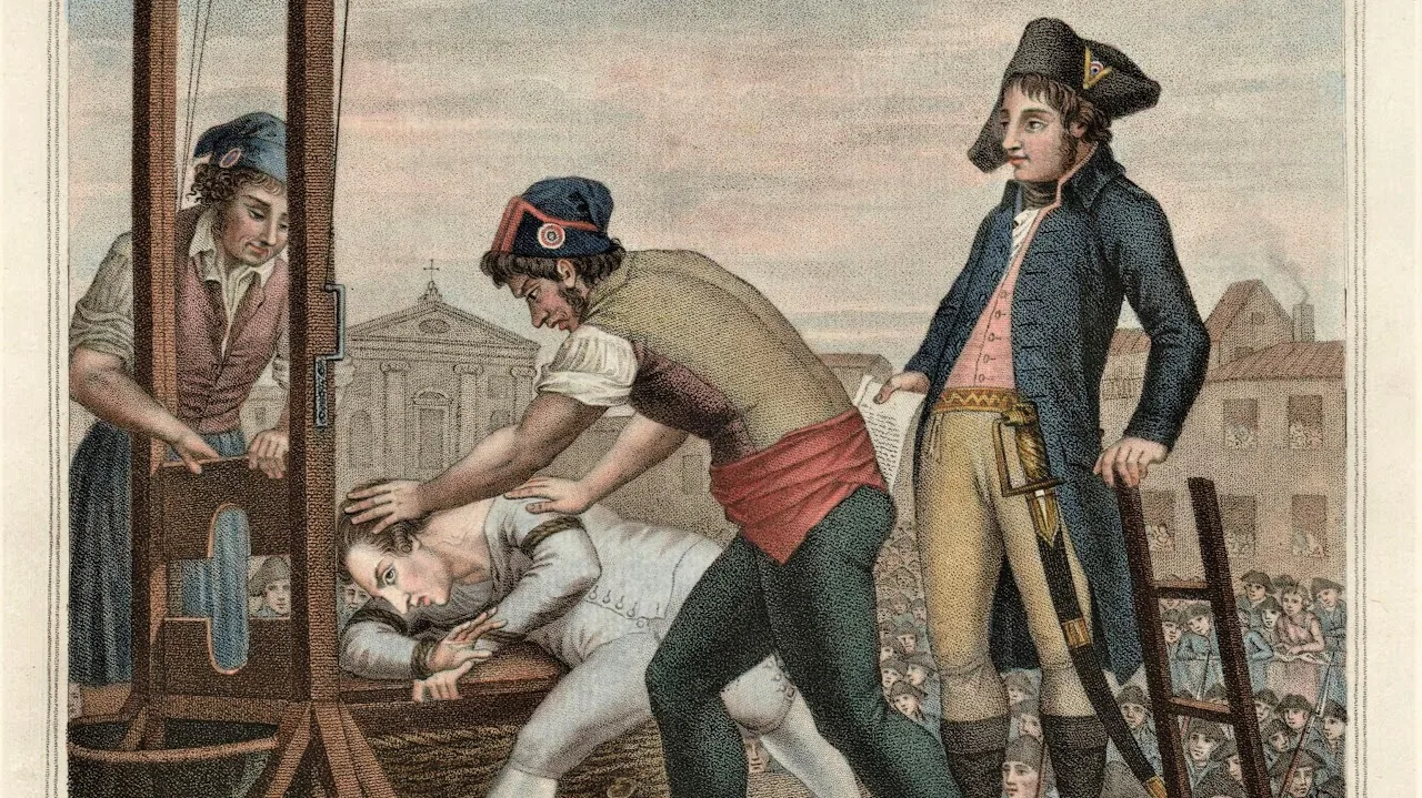 A historical guillotine illustration
